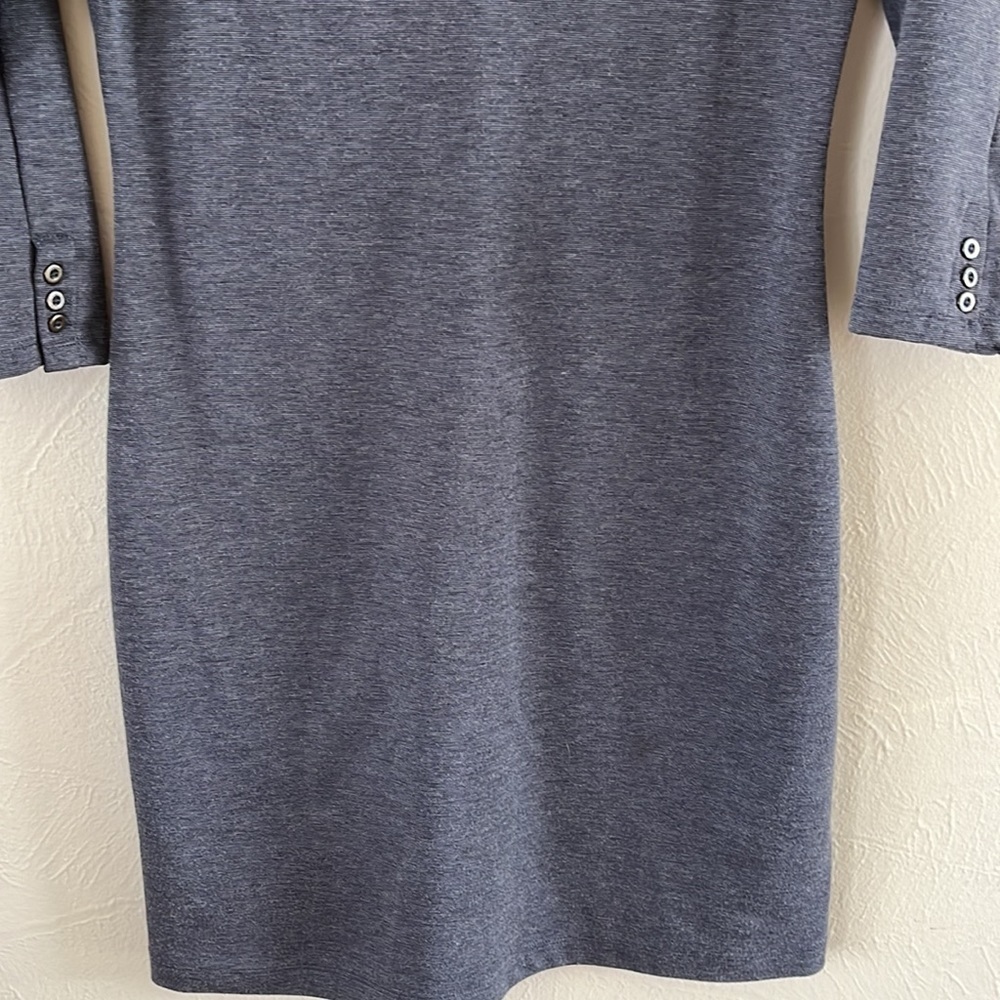 Old Navy dress midi length body fitted charcoal heather long sleeves size Small - Picture 3 of 15